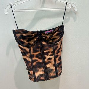 Edikted Leopard Print Corset Top